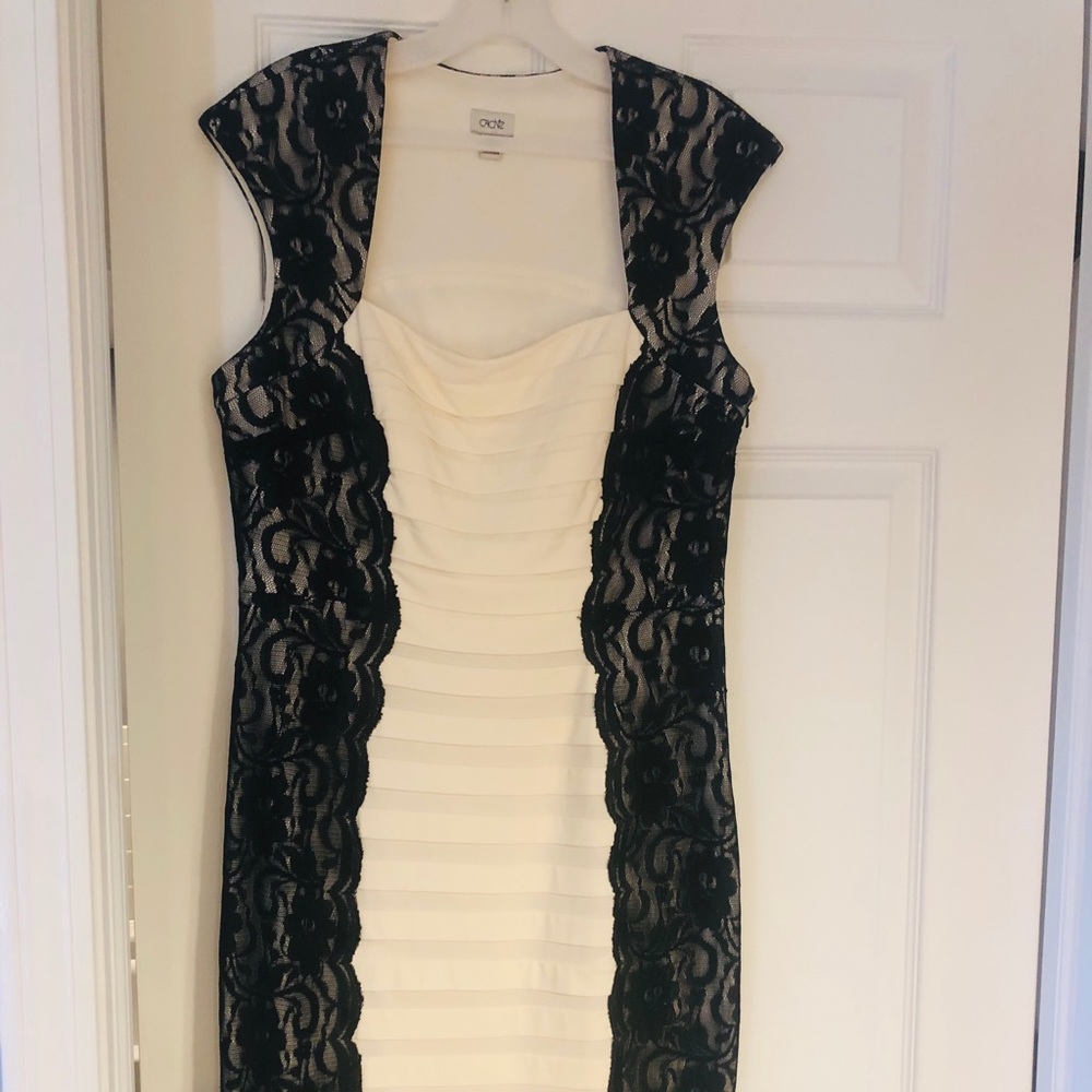 Black and white lace dress
